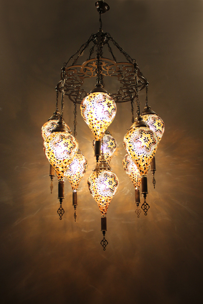 9in1 Bullet Glass Mosaic Laser Chandelier